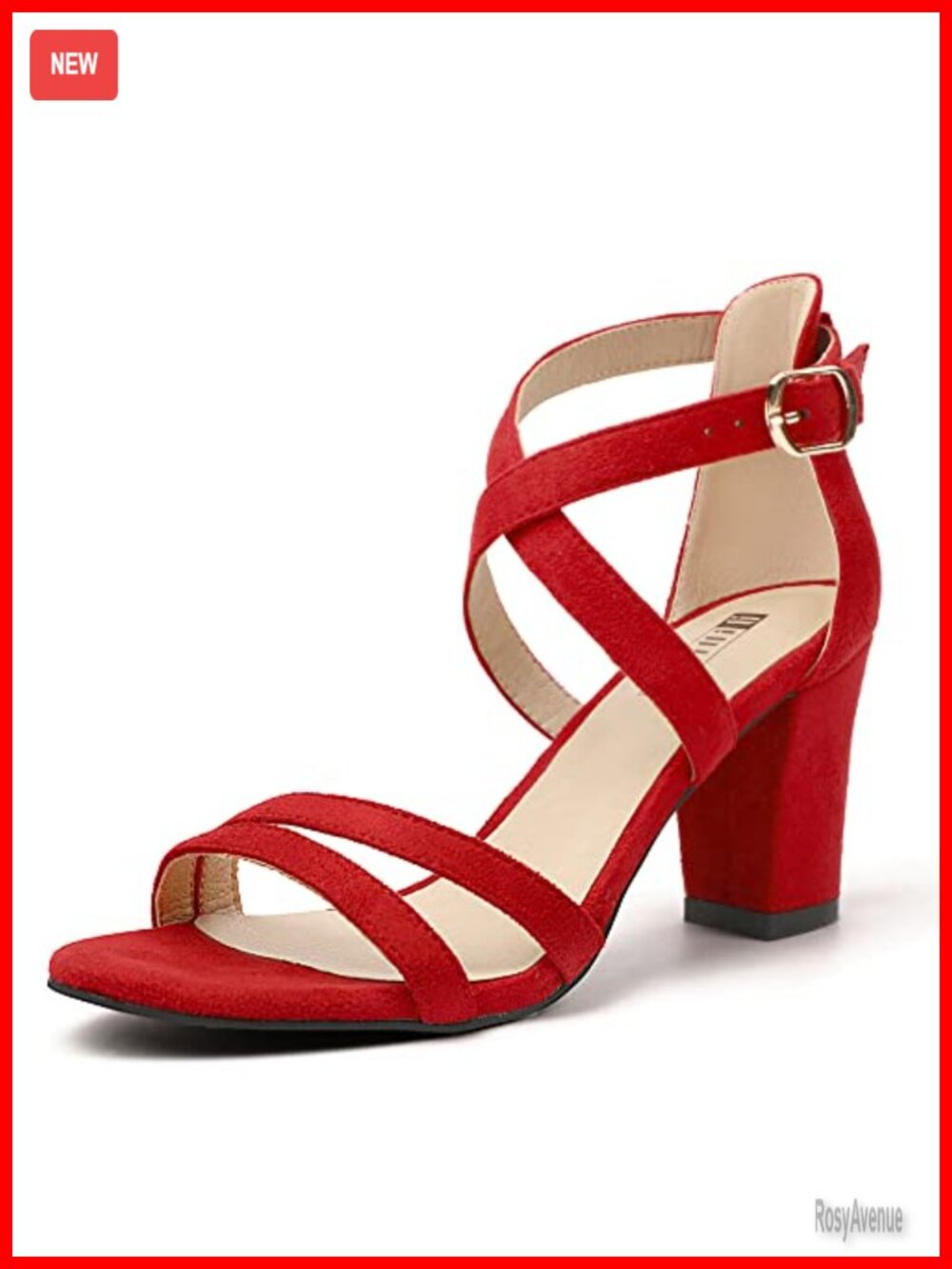 IDIFU Womens 3 Inch Block Heel Open Toe Strappy Sandals Ankle Strap Dress Shoes
